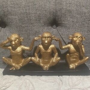 Gold Monkey Figurine Set